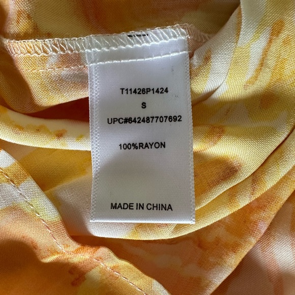 Tart Sundress Size S Drop Waist Button Down Vibrant Yellow V neck - Picture 8 of 9